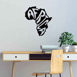 Wallity Africa - 435 Escultura de Pared de Metal Negra